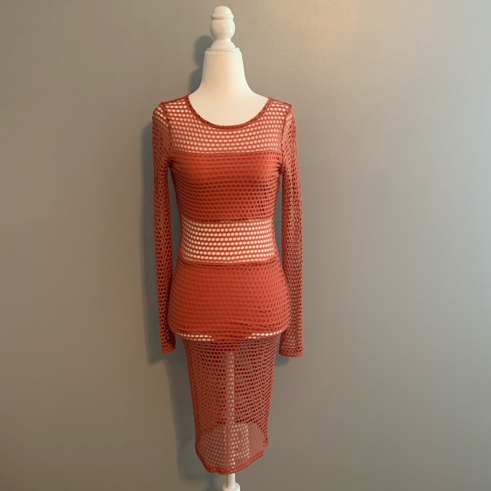 Forever 21 Orange Bodycon Dress sz.S